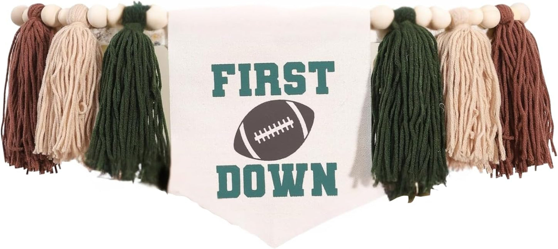 First Year down Birthday Party Decorations Football Theme Set, 1St Birthday Football Candle, High Chair Banner, Cake Topper, Hat for Baby'S First Birthday, First down Football Party Supplies