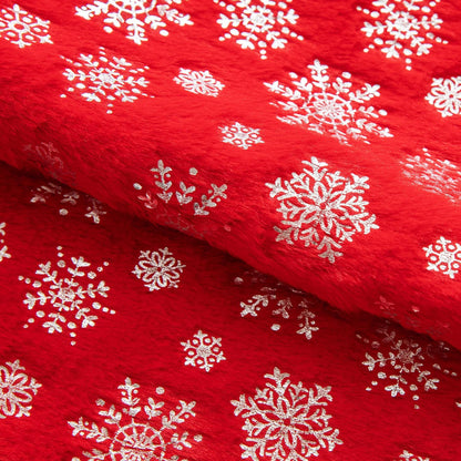 Christmas Red Throw Pillow Covers Set of 2 Snowflakes Decorative Winter Couch Pillowcases 18×18 Inch Soft Plush Faux Fur Farmhouse Home Holiday Festival Decors for Sofa Living Room Bed