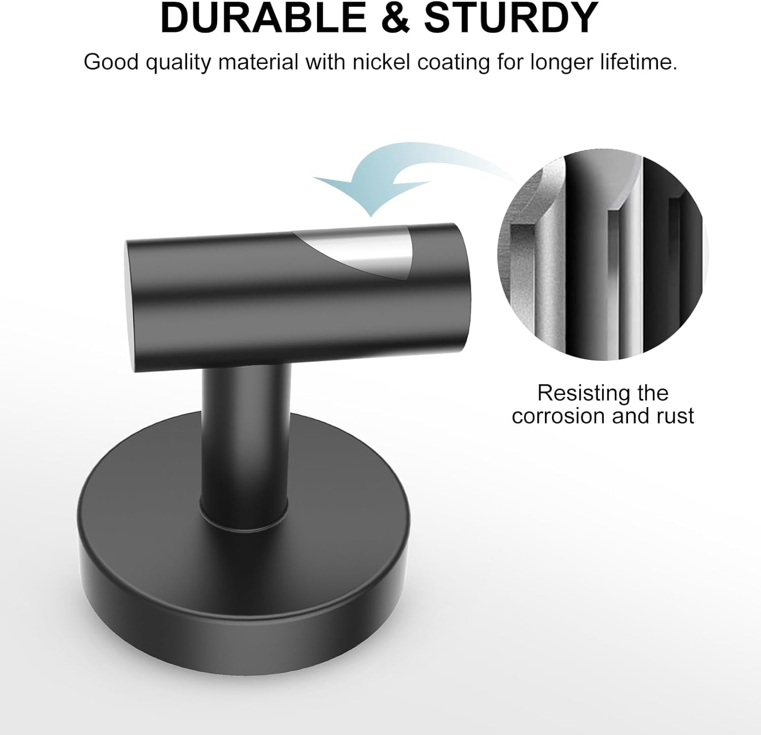 Towel Holder for Bathroom Wall Matte Black Towel Ring & 4 Packs Towel Hooks for Bathrooms 304 Stainless Steel Bathroom Shower Towel Hook
