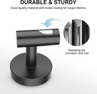 Towel Holder for Bathroom Wall Matte Black Towel Ring & 4 Packs Towel Hooks for Bathrooms 304 Stainless Steel Bathroom Shower Towel Hook