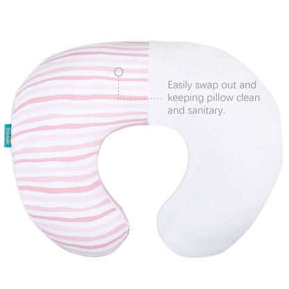 Nursing Pillow Cover 2 Pack for Boppy Pillow 100% Stretchy Cotton Large Zipper Super Soft & Breathable Infant Support Breastfeeding Cover for Moms or Little Girl Gifts