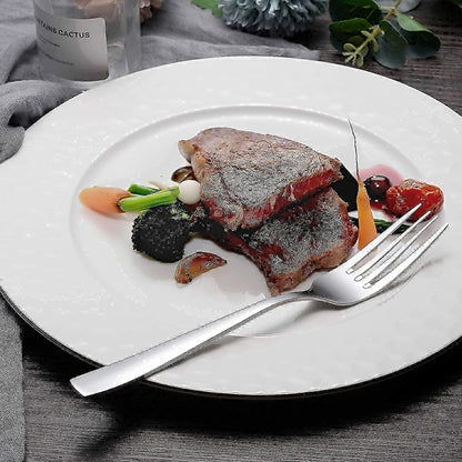 Dinner Forks Bundle,16 Pcs 8" Stainless Steel Silverware Forks with round Handle & 16 Pcs 8" Stainless Steel Fork with Square Handle,Mirror Finish & Dishwasher Safe,Use for Home,Kitchen or Restaurant