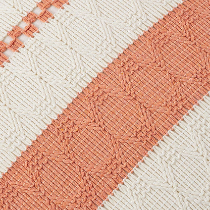 Set of 1 Boho Coral Lumbar Decorative Throw Pillow Cover 12X20 Inch for Couch Bed Sofa Chair, Modern Organic Farmhouse Home Decor, Soft Cotton Cute Accent Rectangle Cushion Case