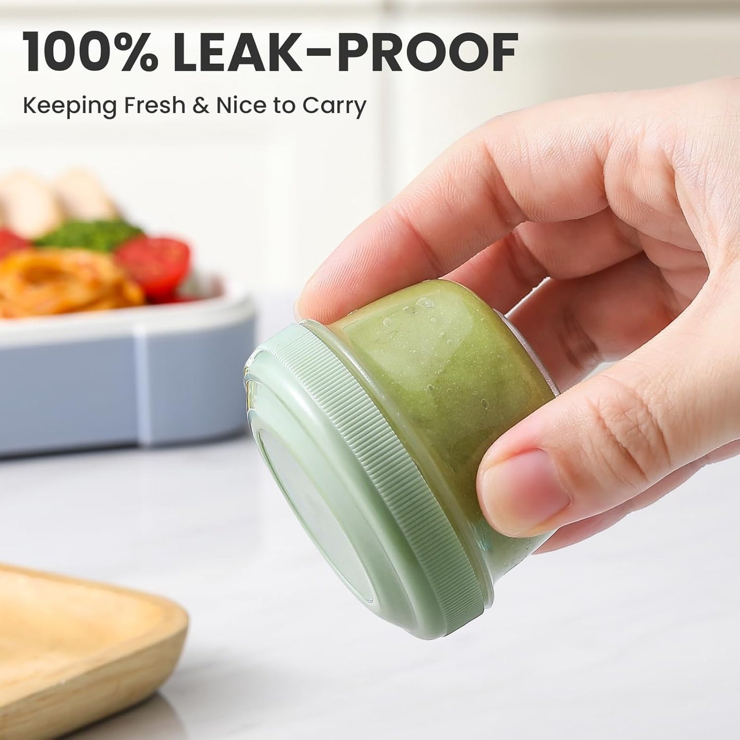 8 Pack 2 Oz Salad Dressing Container to Go, Small Condiment Containers with Lids for Lunch Bento Box, Reusable Plastic Snack Jars, Deli Containers, Colorful Sauce Cups, Dishwasher Safe