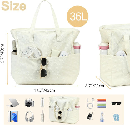 Waterproof Beach Tote Pool Bags for Women Ladies Extra Large Gym Tote Carry on Bag with Wet Compartment for Weekender Travel