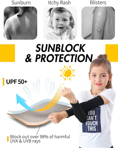 3 Pairs Arm Sleeves for Kids Babies Toddlers, UV Sun Protection Arm Cover for Eczeme and Prevent Scratching