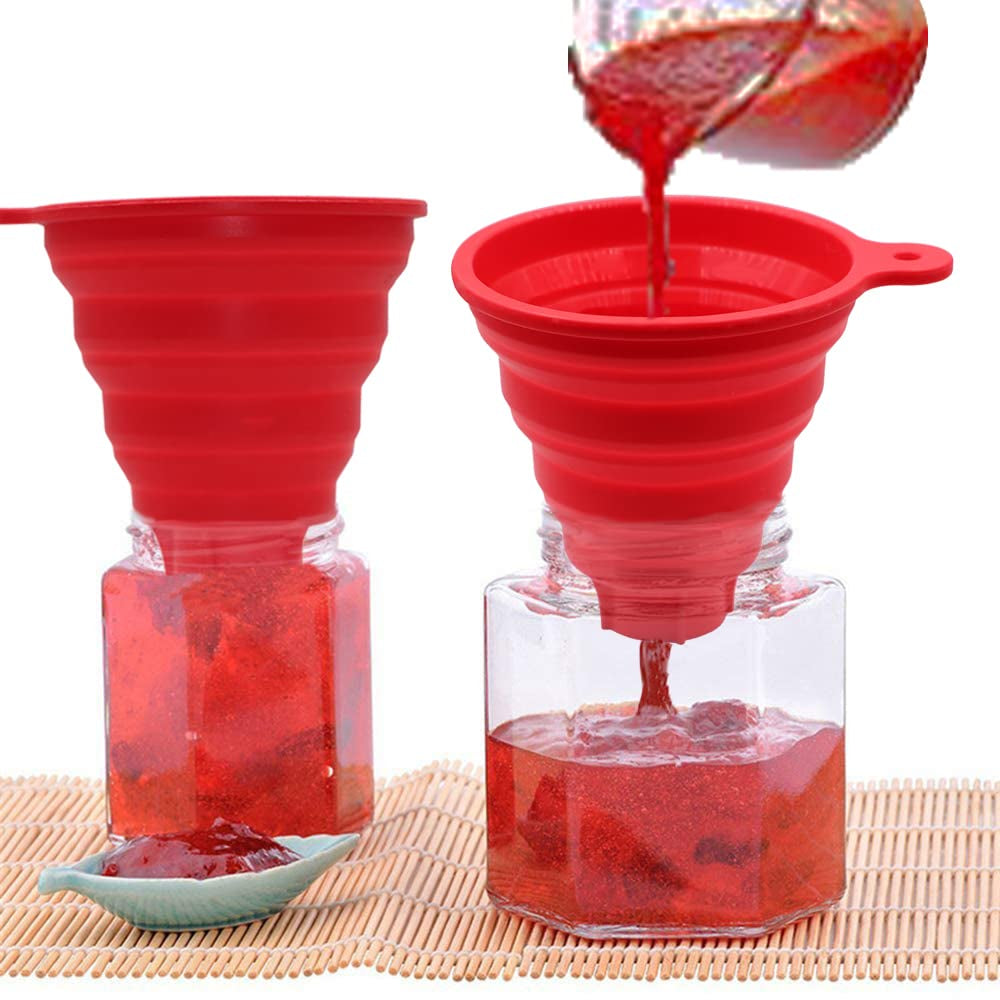 Silicone Collapsible Wide Mouth Funnel for Jars, Foldable Large Canning Funnel for Wide Mouth Jar, Food Grade Silicone Transferring Tool for Liquid Oil Jam Solid Seasoning Bean
