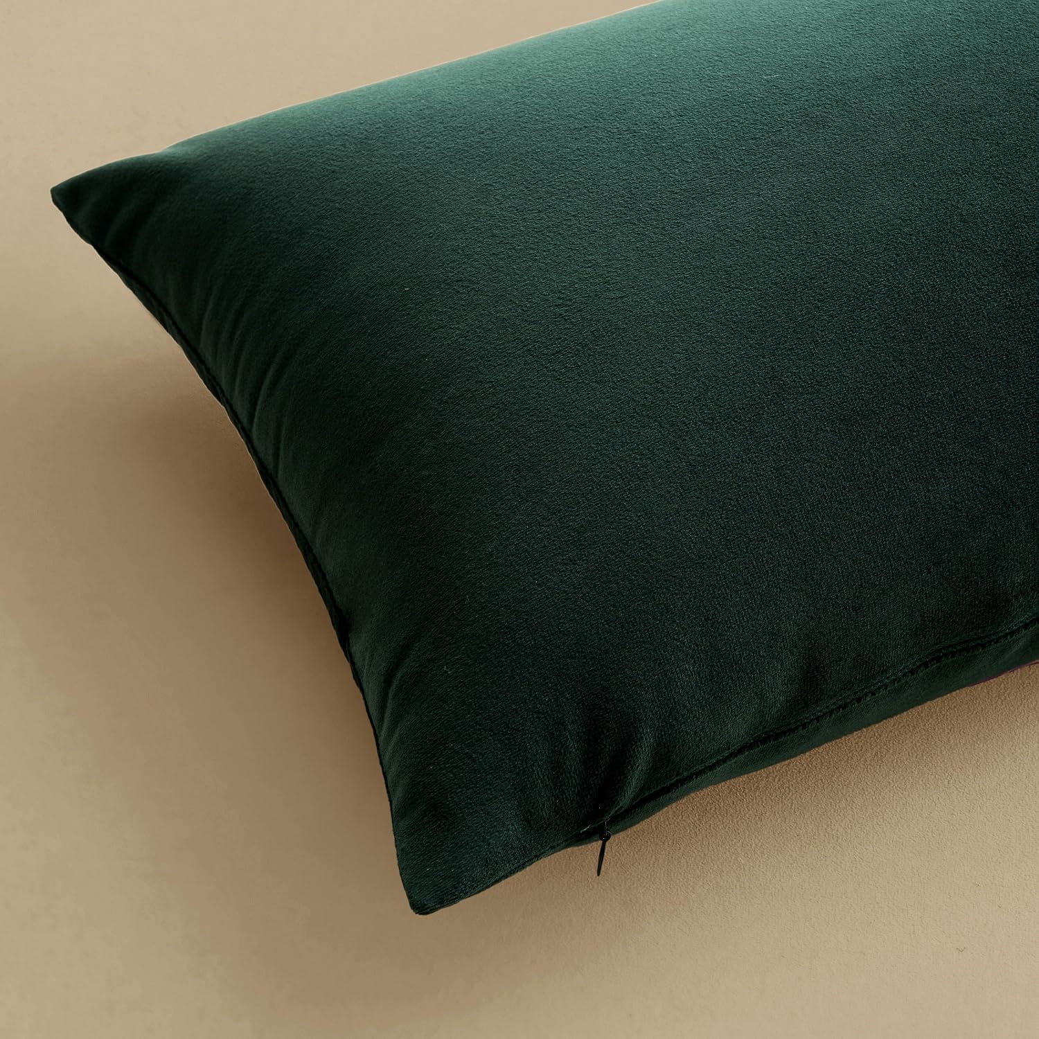 Set of 2 Velvet Soft Solid Decorative Square Throw Pillow Covers - 18x18 Inch (45x45 cm) for Sofa, Bedroom, Couch, and Car - Ideal for Christmas and Spring Decor