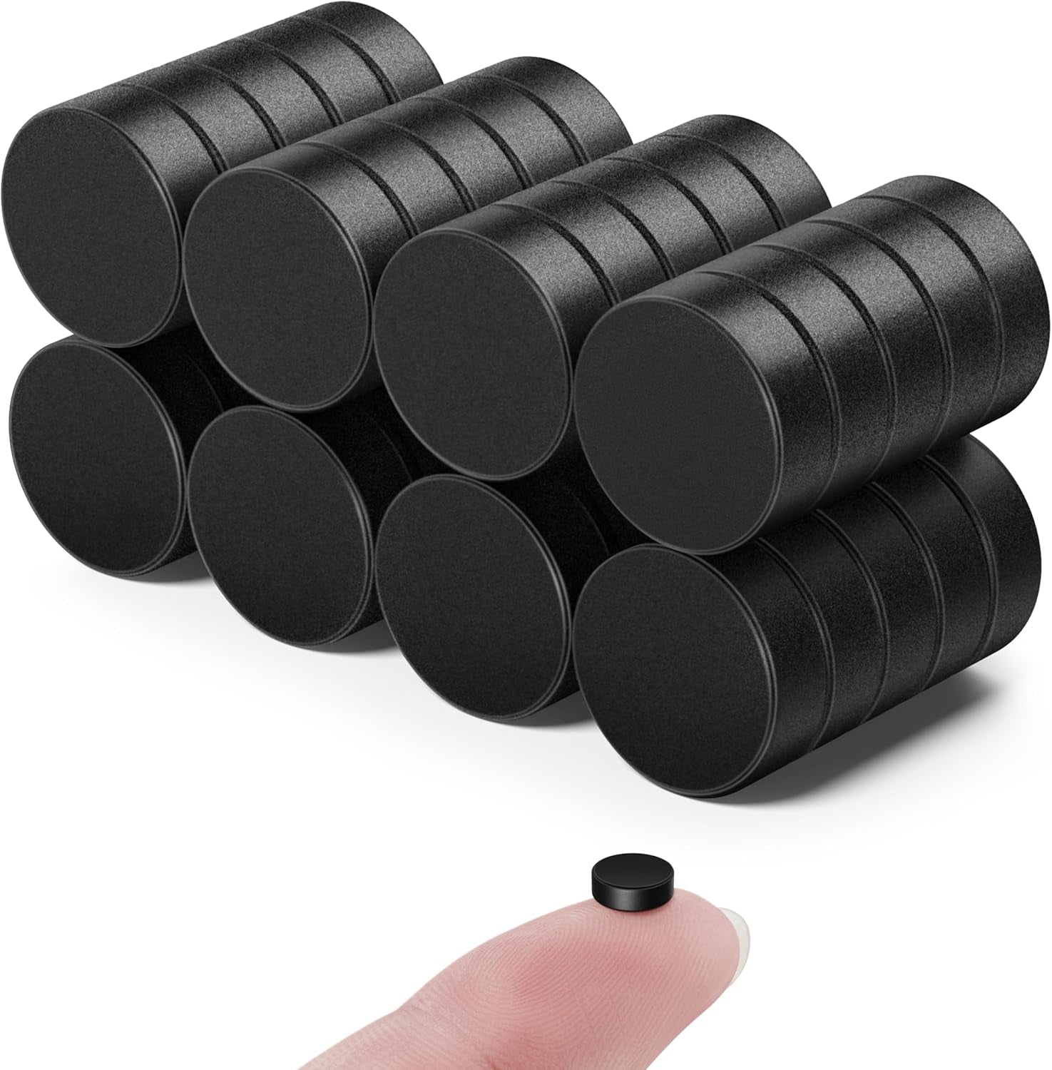 40 Pcs Refrigerator Magnets, 6X2Mm Small round Fridge Magnets, Multi-Use Premium Neodymium Tiny Circle Magnets, for Whiteboard, Billboard, Crafts, DIY, Home, Kitchen, Office, School (Black)