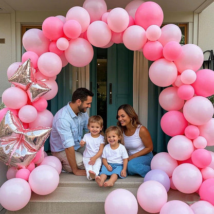 Pastel Pink Balloons 145 Pcs Light Pink Brthday Decorations Different Sizes of 18 12 10 5 Inch Baby Pink Balloons for Gender Reveal Balloons Garland Balloon Arch as Birthday Party Decorations