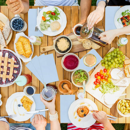 50 Pcs 3-Ply Blue Scalloped Cocktail Napkins Guest Bathroom Napkins Thick Paper Napkins Disposable Party Napkins Beverage Napkins for Birthday, Wedding,Anniversary Party, Baby Shower 13 X 15.7 Inches