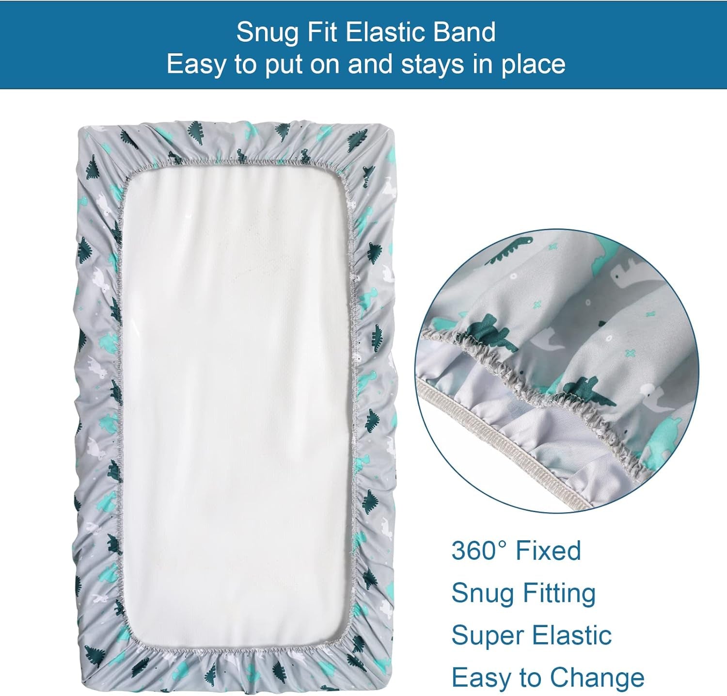 2-Piece Toddler Sheet Set Microfiber, Toddler Bedding Set Includes Crib Sheets Set and Envelope Pillowcase, Silky Soft, Breathable and Lightweight, Dinosaur