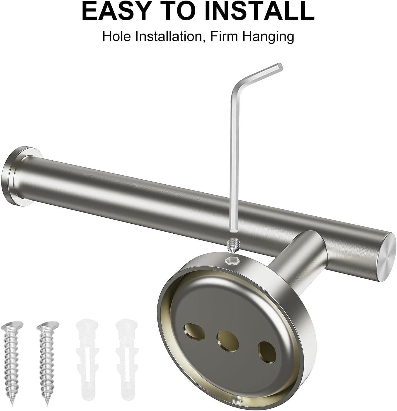 Towel Holder for Bathroom Wall & Toilet Paper Holder Wall Mount Silver Bathroom Toilet Paper Roll Holders 304 Stainless Steel Tissue Holder