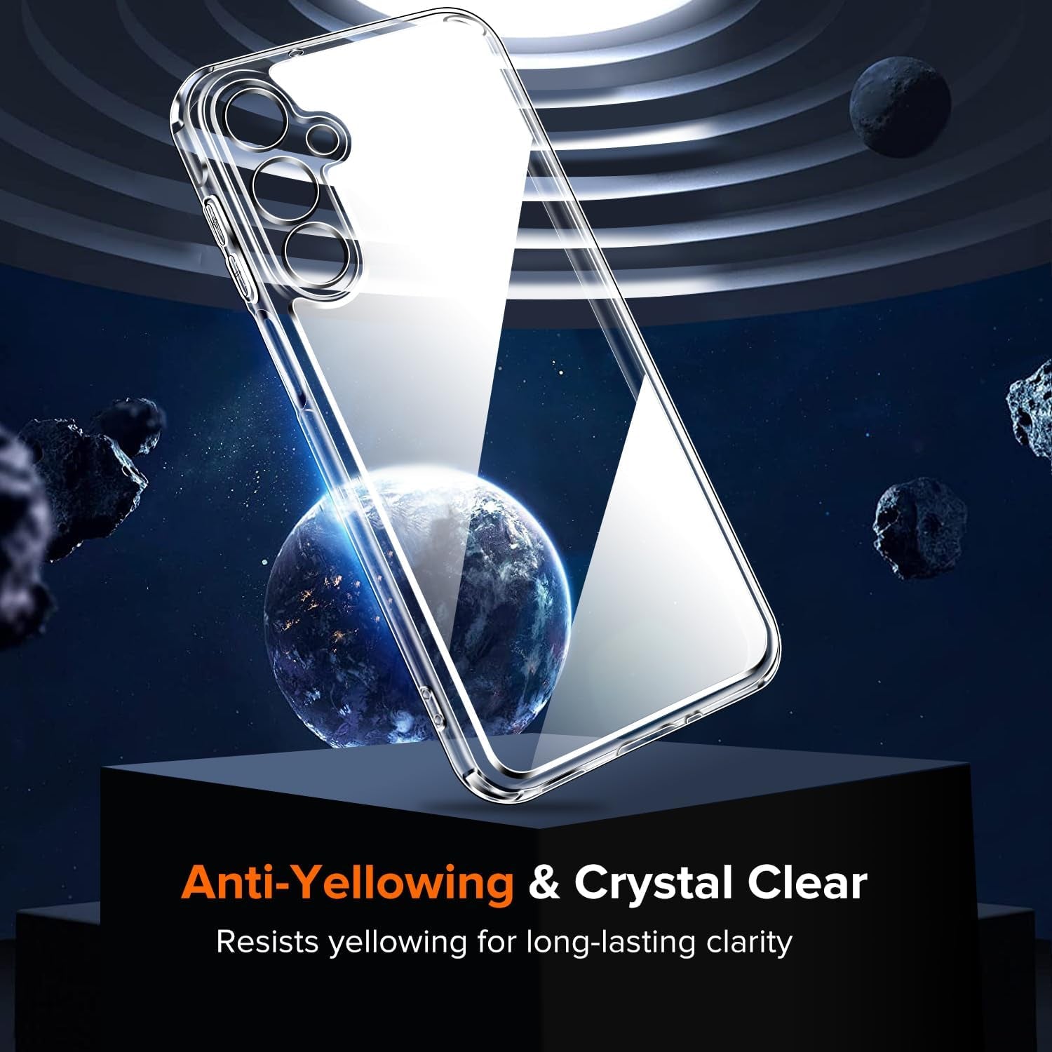 3-In-1 Clear Case for Samsung Galaxy A16 5G with 2 Pack Tempered Glass Screen Protector, [Military Grade Protection] Thin Slim Phone Cover Hard Back [Anti-Scratch] [Non-Yellowing]-Clear