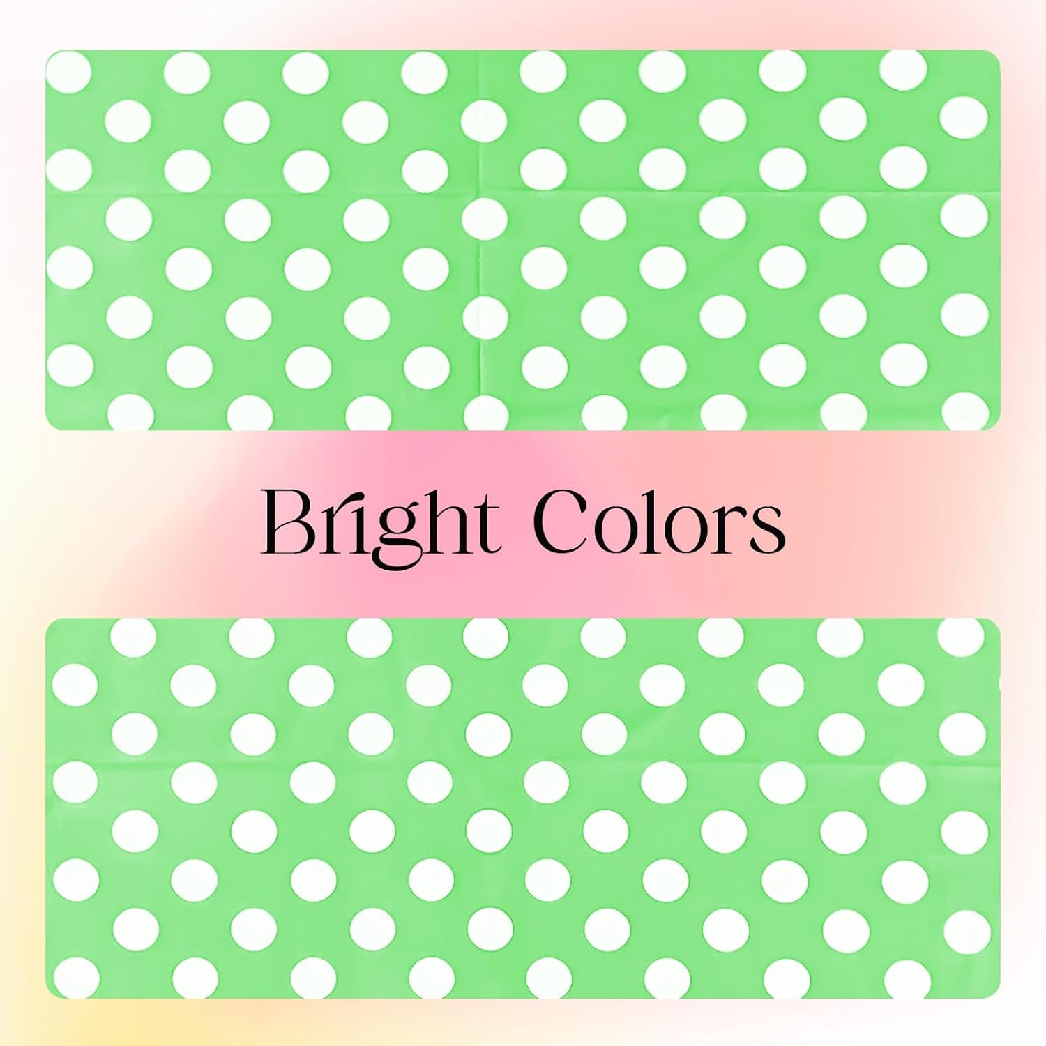Lime Green Polka Dot Rectangle Tablecloth - 54" x 72" Decorative and Stain-Resistant Table Cover for Dining, Buffet, Weddings, Camping, and Parties