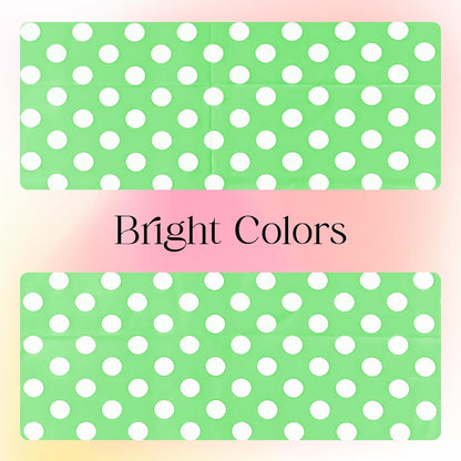 Lime Green Polka Dot Rectangle Tablecloth - 54" x 72" Decorative and Stain-Resistant Table Cover for Dining, Buffet, Weddings, Camping, and Parties