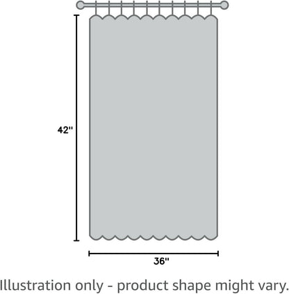 Crushed White Sheer Cafe Curtains 36 Inch Length 2 Panels, Light Filtering Crinkle Voile Bedroom Living Room Short Curtains, Each 42Wx36L Inches
