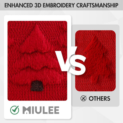 Christmas Tree Decorative Pillow Covers Faux Fur Wool Throw Pillows Soft Plush Cushion Covers Set of 2 Xmas Home Decor Winter Holiday for Sofa Couch Livingroom Bed 18X18 Inch Red