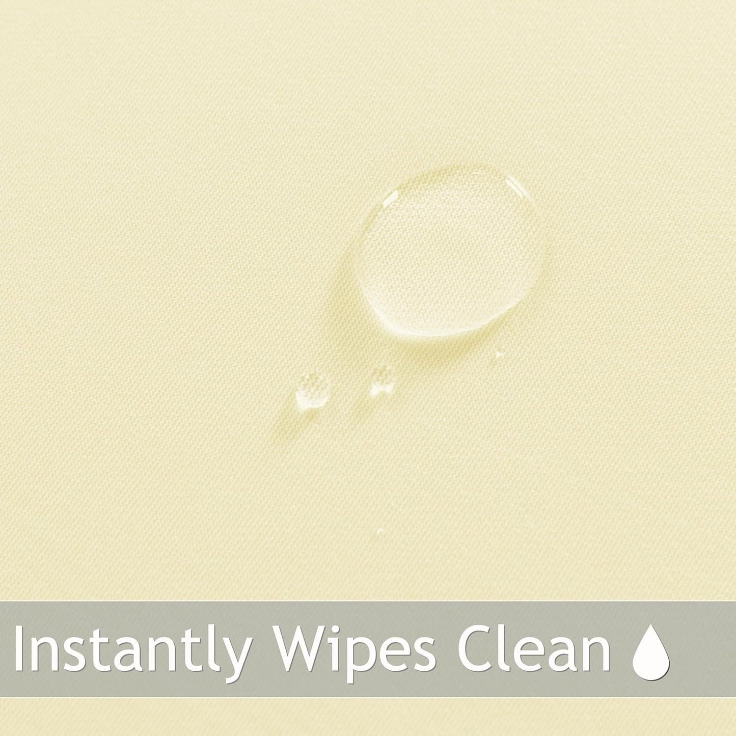 Fitted round Table Cloth, Reversible Waterproof Stain Resistant Elastic Stretch Tablecloth, Wipe Clean Table Cover for Outdoor/Indoor Use, Fits round Tables up to 40" - 44" Diameter, Cream