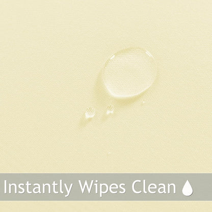 Fitted round Table Cloth, Reversible Waterproof Stain Resistant Elastic Stretch Tablecloth, Wipe Clean Table Cover for Outdoor/Indoor Use, Fits round Tables up to 40" - 44" Diameter, Cream