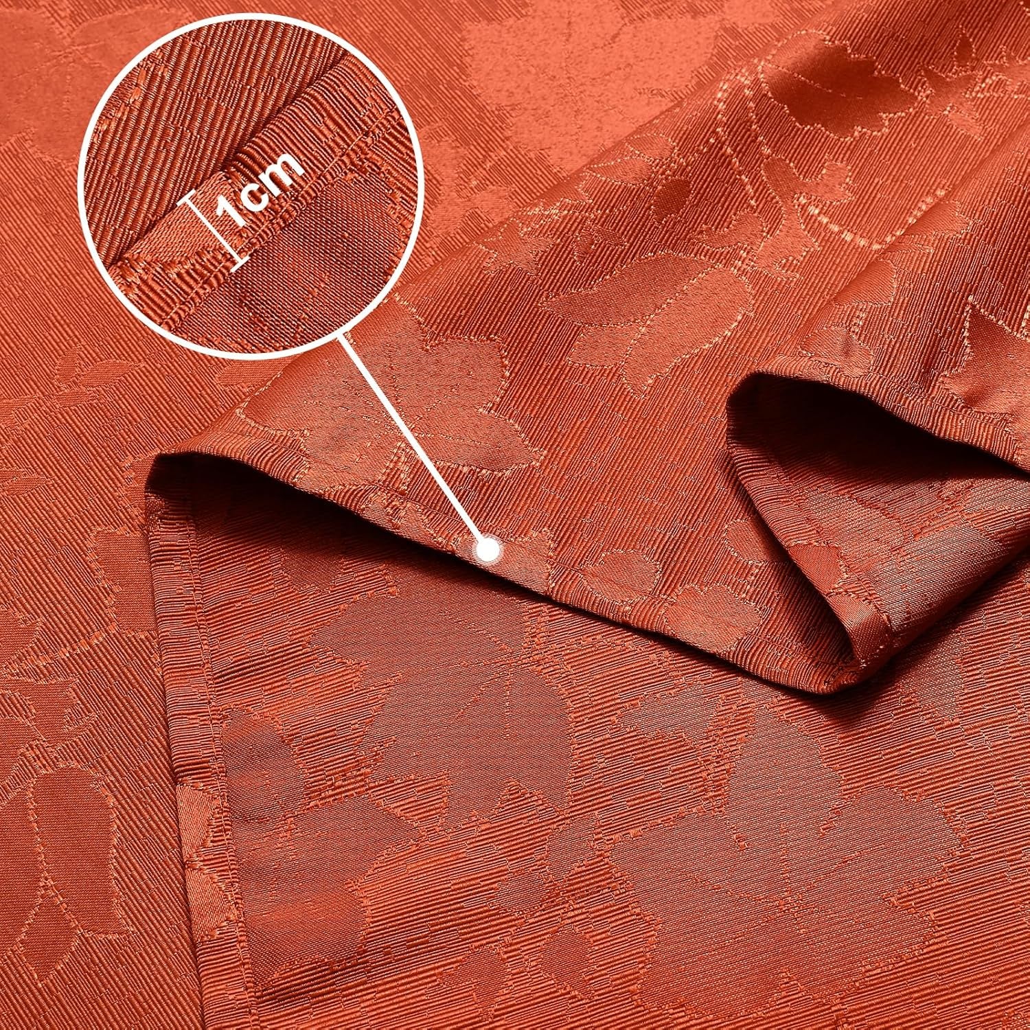 Rectangle Thanksgiving Tablecloth, Waterproof Jacquard Fall Table Cloth, Damask Cloth Table Cover for Harvest Decor (60" X 84", Rust Maple Leaf)