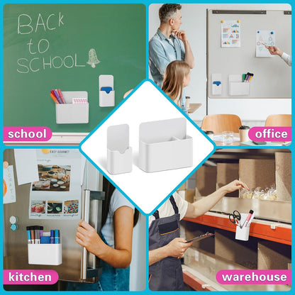 4 Pack Magnetic Pen Holder, Magnetic Marker Holder for Whiteboard, Magnetic Dry Erase Marker Holder, Magnetic Pen Holder for Refrigerator, Magnetic Pencil Holder, Magnet Locker Organizer