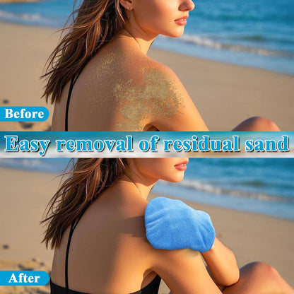 2 in 1 Sand Remover for Beach,2Pcs Sand Wipe off Mitts for Beach,Beach Vacation Essentials for Kids Adults,Beach Day Accessories Must Haves for Women,Summer Family Beach Needs Items Necessities