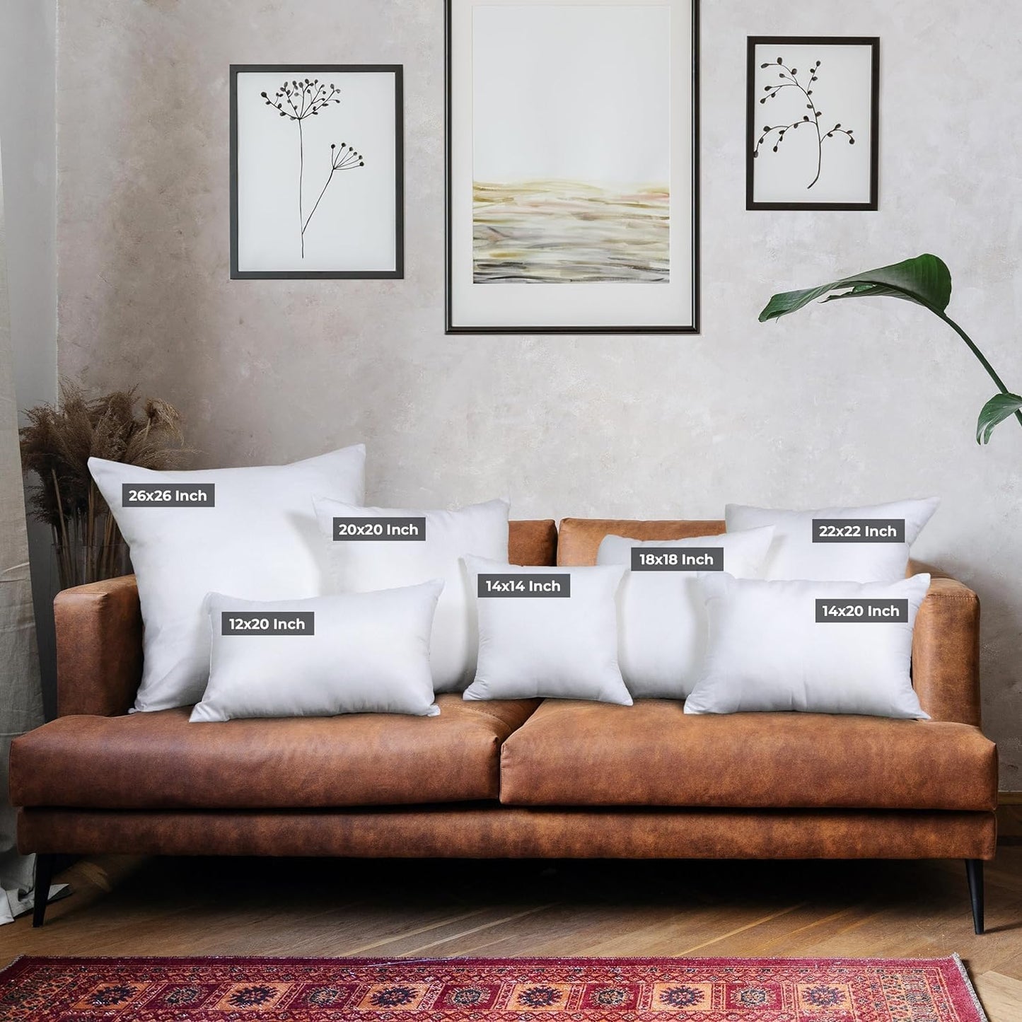 Decorative Throw Pillow Insert (18 X 18 Inches, White) – Set of 1, Ideal for Sofa, Couch, and Bed