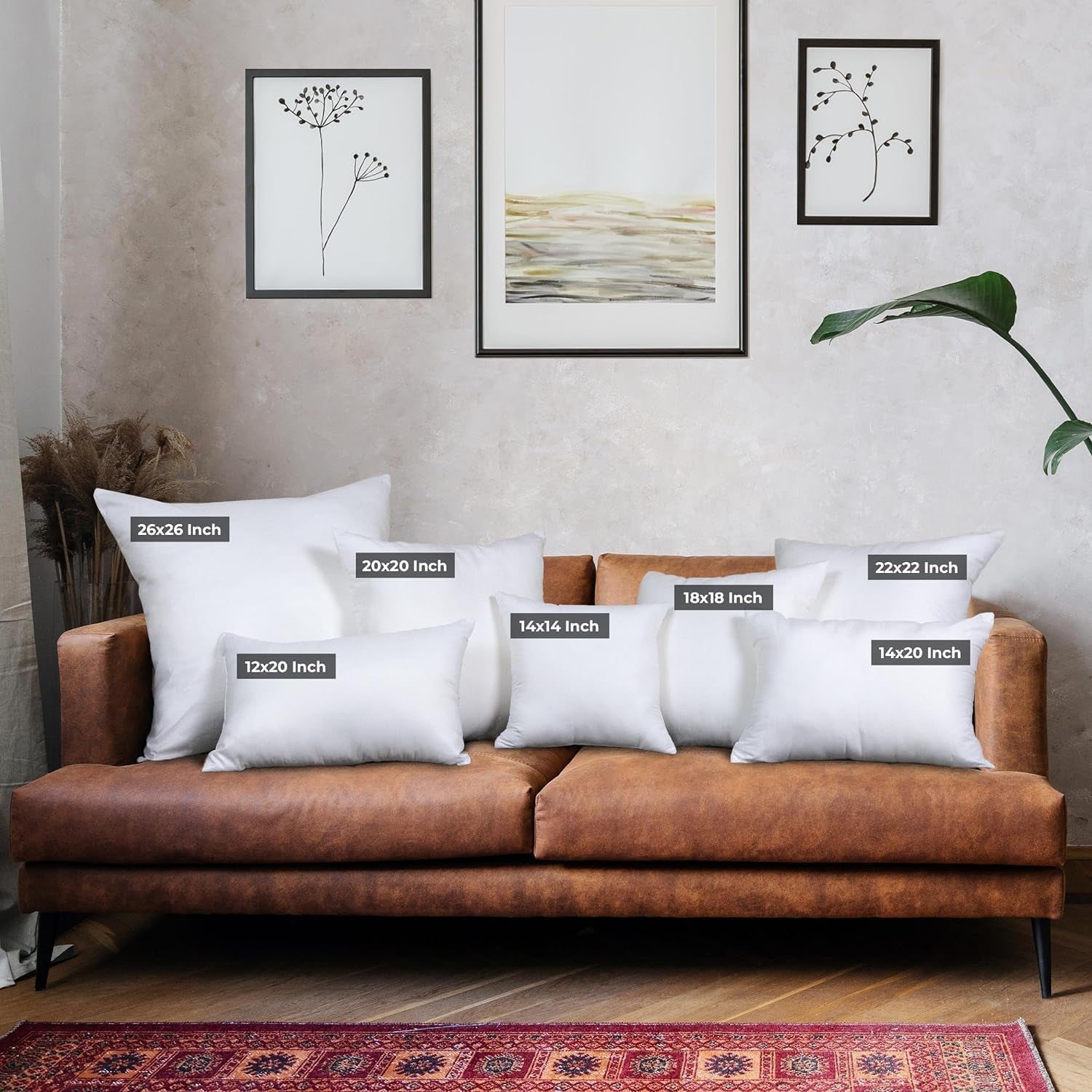 Decorative Throw Pillow Insert (18 X 18 Inches, White) – Set of 1, Ideal for Sofa, Couch, and Bed