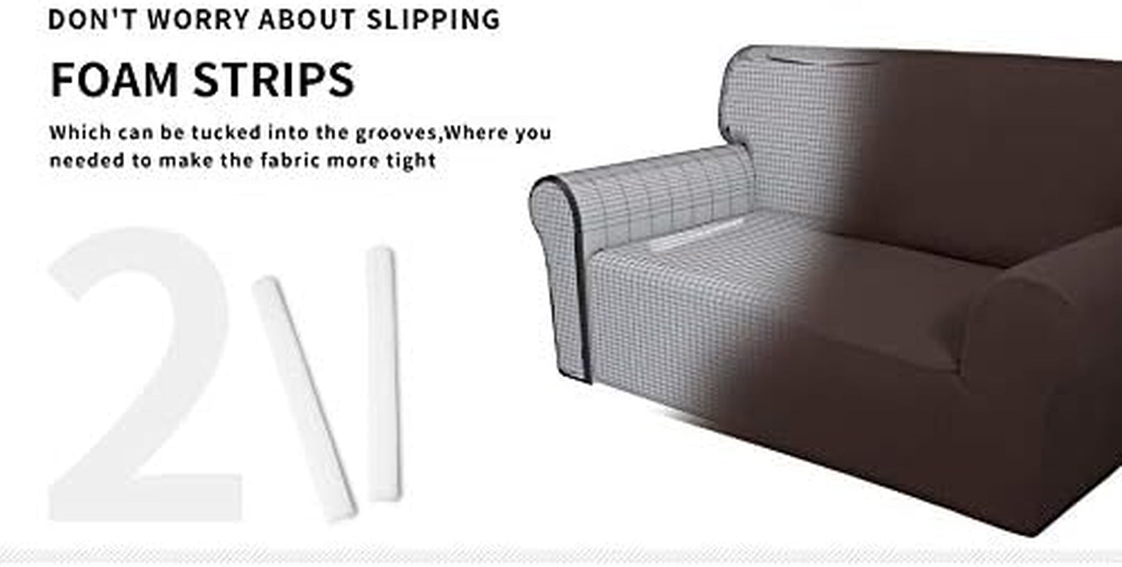 Fleece Stretch Sofa Slipcover Spandex Non-Slip Soft Couch Sofa Cover, Washable Furniture Protector with Anti-Skid Foam and Elastic Bottom for Kids, Pets(Sofa, Chocolate)