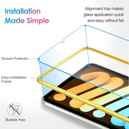 2 Pack Tempered Glass for Ipad Mini 7 8.3" 2024 (A17 Pro)/Ipad Mini 6 8.3" 2021 with [Alignment Frame] Screen Protector, Compatible with Face Id&Apple Pencil for Ipad Mini 6Th/7Th Generation