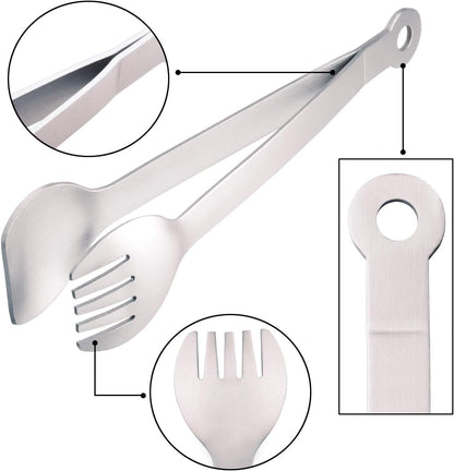 Small Serving Tongs 6-Inch Stainless Steel Mini Appetizer Tongs, Set of 4 (Brushed)