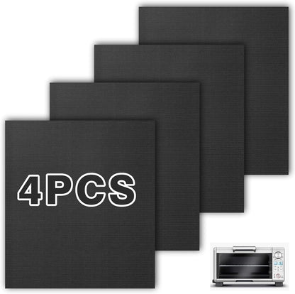 Air Fryer Oven Liners for Breville Mini Smart Oven Air Fryer, Black 4Pcs Reusable Baking Mat