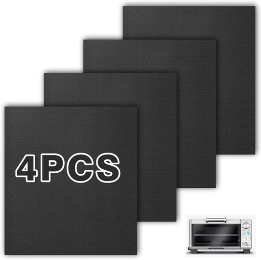 Air Fryer Oven Liners for Breville Mini Smart Oven Air Fryer, Black 4Pcs Reusable Baking Mat