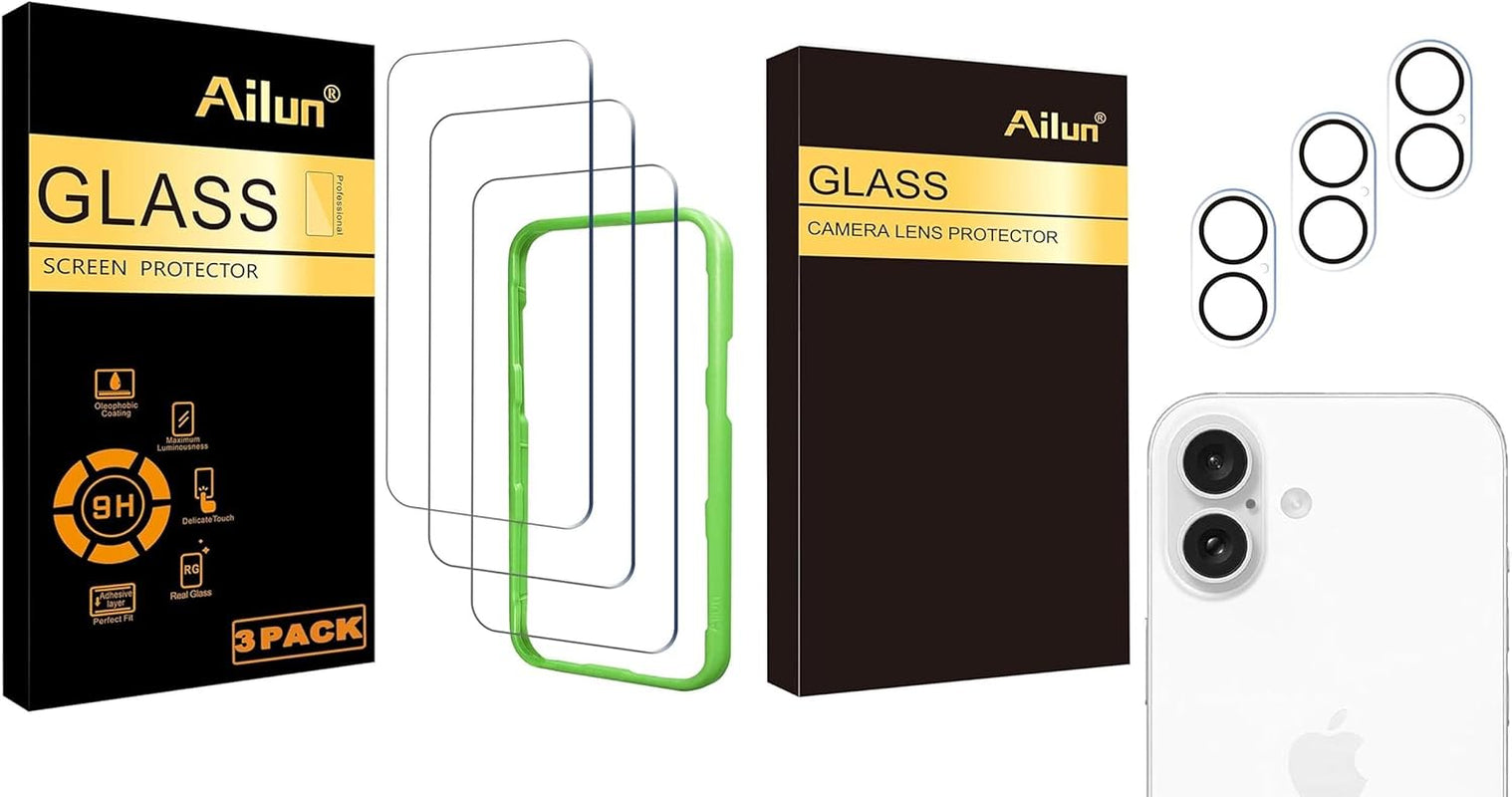 3 Pack Screen Protector for Iphone 17 [6.3 Inch] with Installation Frame and 3 Pc Lens Protector for Iphone 17