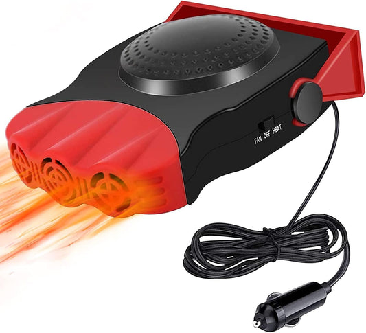 Car Heater 12V, 2 In1 Fast Heating or Cooling Fan, Fast Heating Defrost Defogger Plug in Cigarette Lighter,150W Automobile Windscreen Fan for All Cars Portable Electronic Auto Heater