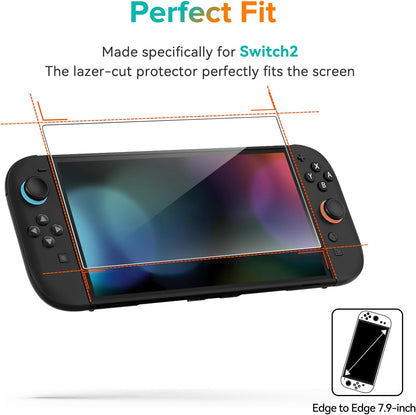 3-Pack Screen Protector Tempered Glass for Nintendo Switch 2 Model 2025, Transparent HD Clear Anti-Scratch Screen Protector Accessories for Nintendo Switch 2, [7.9 Inch]