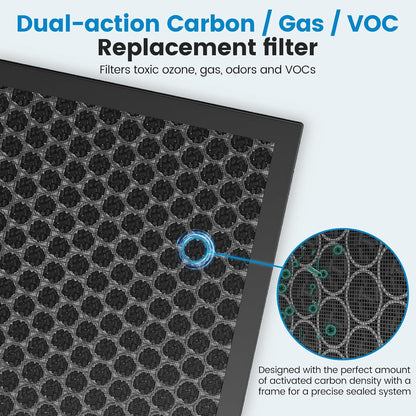 2 Pack KJ190L Filter Replacement Compatible with MOOKA KJ190L Air Purifier for Home Large Room 2000 Ft², 2 HEPA Filters and 4 Washable Prefilters Pet Air Purifier Filters for Bedroom