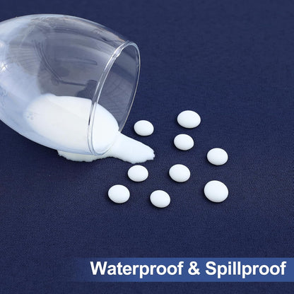 Rectangle Table Cloth Cover, Waterproof Polyester Elastic Fitted Tablecloth, Fits for 6 Foot Folding Tables, Washable Table Protector for Picnic, Camping, Outdoor (Navy Blue, 30" X 72")