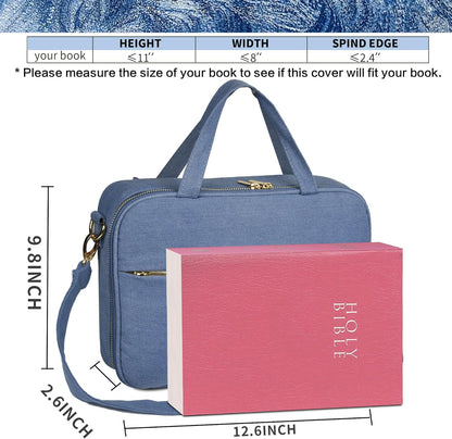 Elegant Bible Cover with Study Journaling Kit for Women, Featuring Shoulder Strap and Zip Storage Pocket, Perfect Gift for Bible Enthusiasts