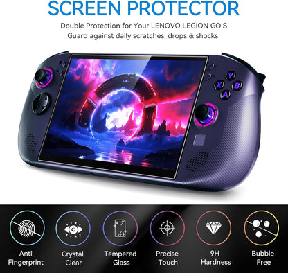 2 Pack Screen Protector for Lenovo Legion Go S Handheld 2025, Tempered Glass, 8 Inch Full Coverage, Transparent Ultra HD, Anti-Scratch, Anti-Fingerprint