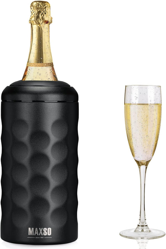 Wine Chiller Single Bottle Stainless Steel Iceless Cooler Insulated Wine Bottle Keep Wine Cold up to 6 Hours Fits Most Wine Bottles Gift for Wine Lovers Rapid and Portable
