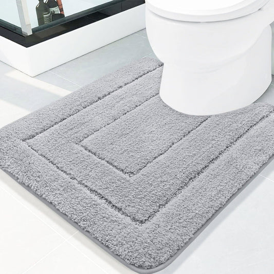 Bathroom Rugs, 24" X 20", Soft and Absorbent Microfiber Bath Rugs, Non-Slip Shaggy Shower Carpet, Machine Wash Dry Bath Mats for Bathroom Floor, Tub and Shower, Grey