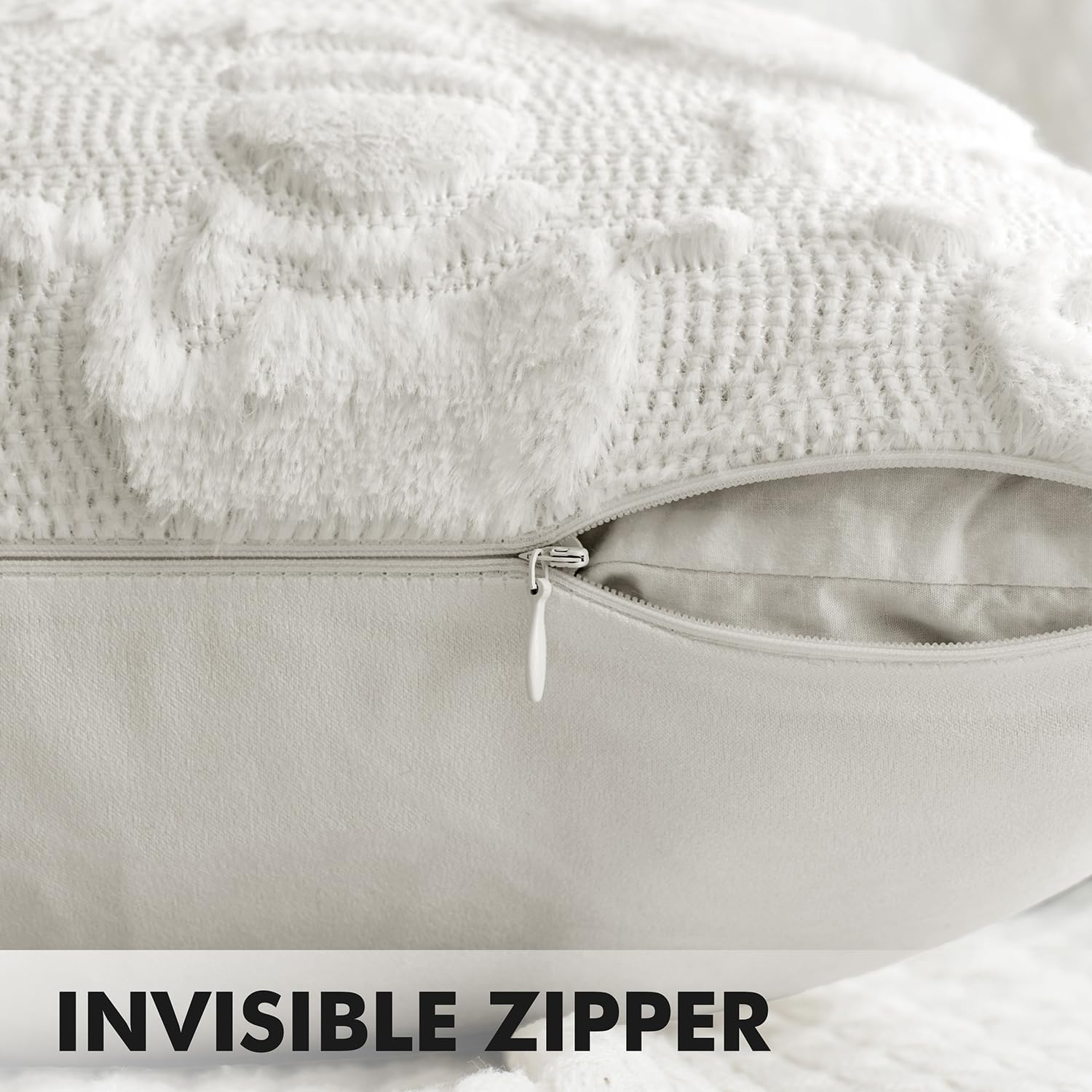 Christmas Pillow Covers 18X18 Inch Pure White Winter Pillow Covers Set of 2 Decorative Festival Soft Fluffy Snowman Pillowcases for Home Decors Couch Sofa Livingroom Bed