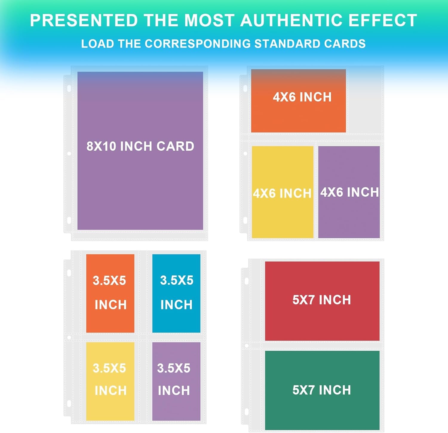 50 Pack 4 X 6 Photo Sleeves for 3 Ring Binder(300 Pictures), Heavy-Duty Archival Photo Page Protectors, Clear Picture Album Refill Pages Holds, Acid-Free