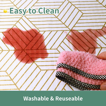 Gold and White Shelf Liners for Kitchen Cabinets Non Adhesive Cabinet Liner Strong Non-Slip Thickened Easy to Clean for Shelf Cabinet with Knife and Tape Measure