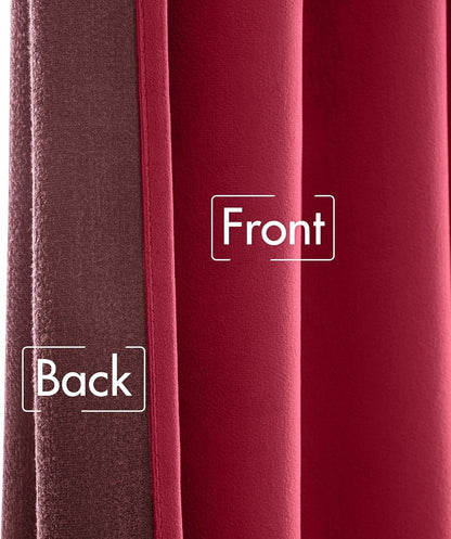 Hot Pink Velvet Curtains 84 Inches - Luxury Blackout Curtains for Bedroom Living Room Thermal Insulated Super Soft Window Drapes Rod Pocket & Back Tab, W52 X L84 Inches, 2 Panels