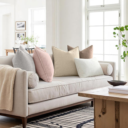 20X20 Inch Oatmeal Decorative Couch Pillow Covers Set of 2 Chenille Throw Pillow Covers Farmhouse Cushion Cases with Elegant Design for Home Decor Sofa Bedroom Living Room