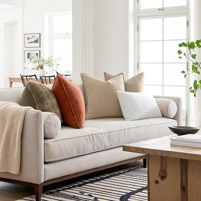 Pack of 2 Rust Decorative Pillow Covers 20X20 Soft Chenille Couch Throw Pillows Farmhouse Cushion Covers with Elegant Design for Home Decor Sofa Bedroom Living Room