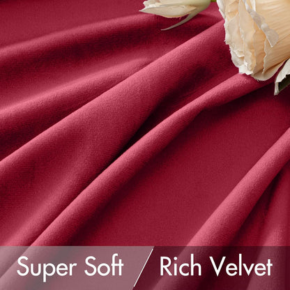 Hot Pink Velvet Curtains 84 Inches - Luxury Blackout Curtains for Bedroom Living Room Thermal Insulated Super Soft Window Drapes Rod Pocket & Back Tab, W52 X L84 Inches, 2 Panels